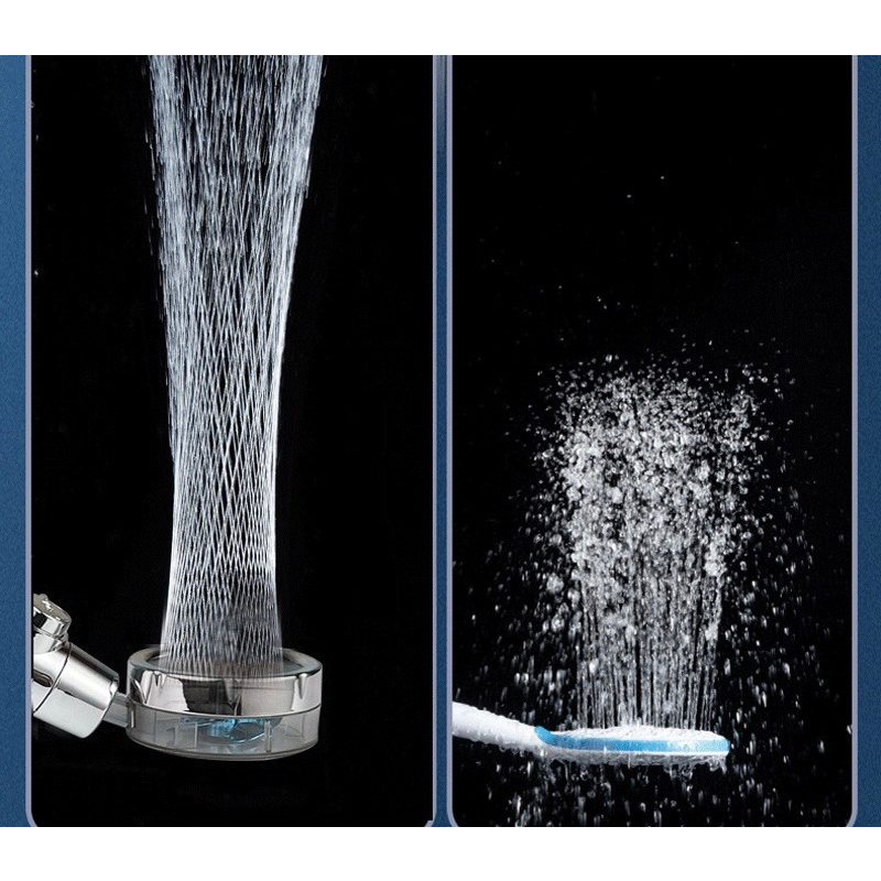 Vòi sen, vòi hoa sen, vòi sen tăng áp cánh quạt đầu xoay 360 độ có nút nhấn stop