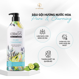 Dầu gội nước hoa Kerasys Pure&Charming 600ML làm sạch dịu nhẹ, lưu hương dài lâu
