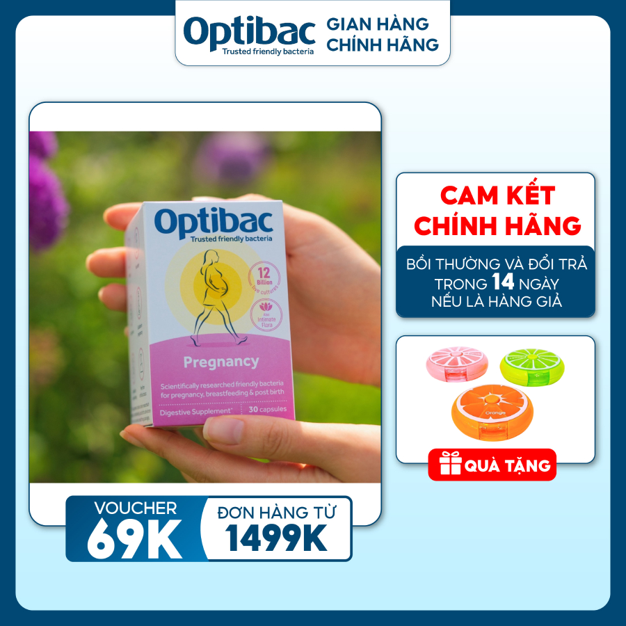 Men vi sinh OptiBac Probiotics For Pregnancy - Cho mẹ bầu và con bú cải thiện tiêu hoá, miễn dịch, viêm phụ khoa