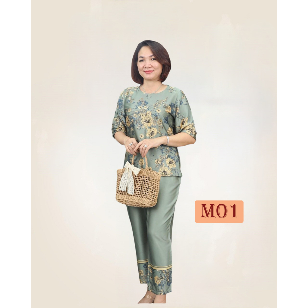 Đồ bộ nữ trung niên cho mẹ cho bà, lụa Latin cao cấp