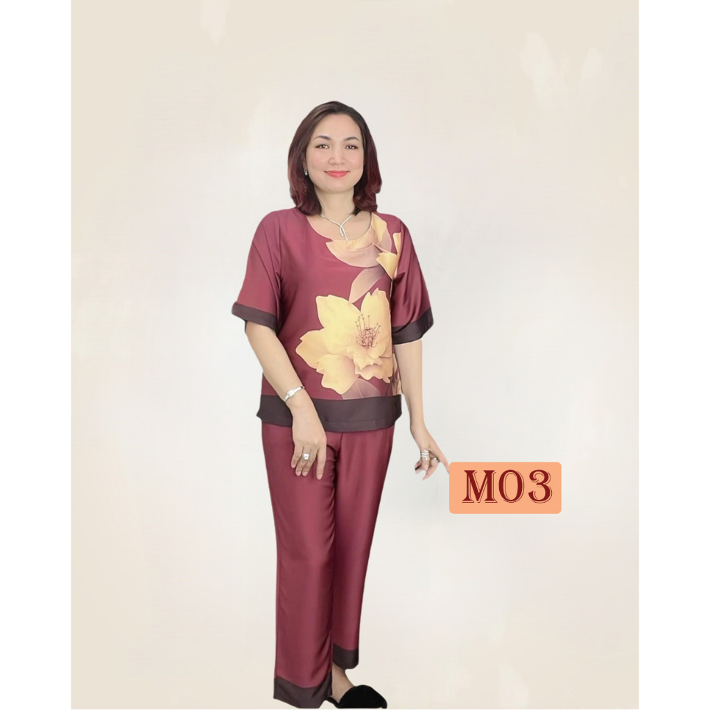 Đồ bộ nữ trung niên cho mẹ cho bà, lụa Latin cao cấp