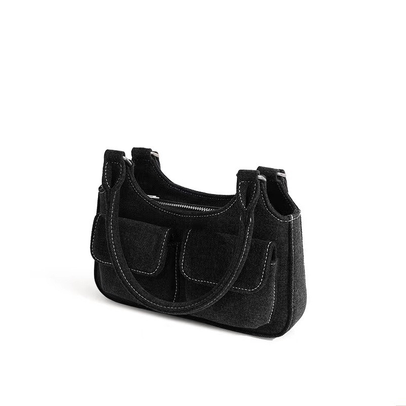 Túi xách đeo vai vải denim phong cách retro cao cấp mã t111