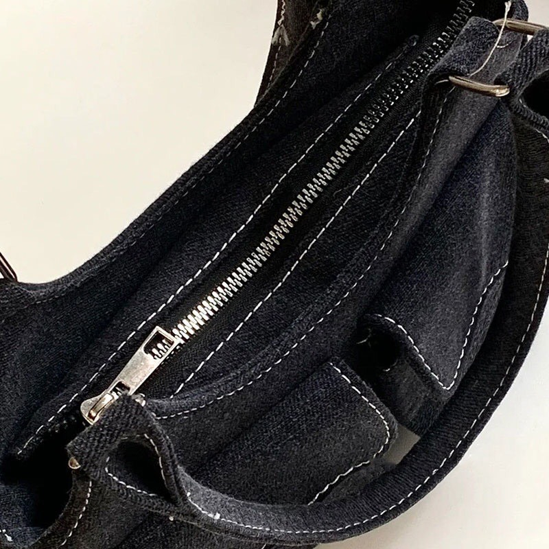 Túi xách đeo vai vải denim phong cách retro cao cấp mã t111
