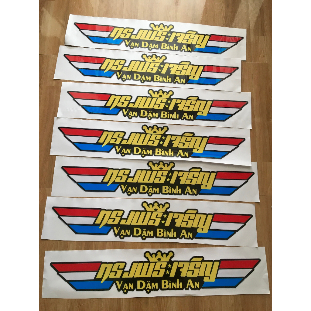 Tem VẠN DẶM BÌNH AN dán xe ô tô, xe tải, xe đầu kéo chữ Thái Lan