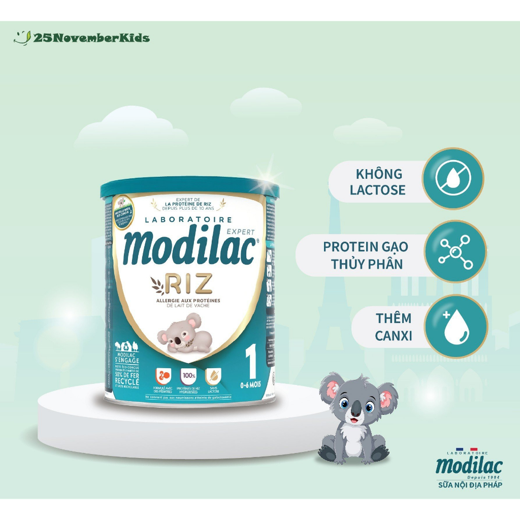 Sữa gạo thủy phân Modilac Riz số 01 800gr