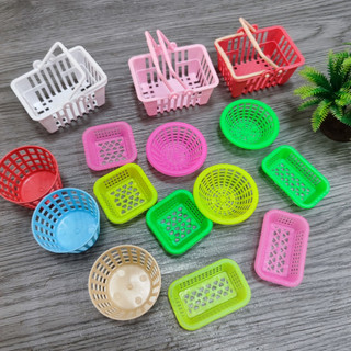 Rổ nhựa mini mô hình thu nhỏ đồ chơi nhà bếp nhà búp bê