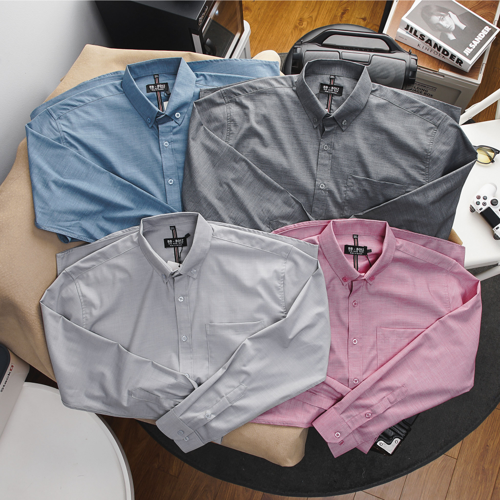 BIGSIZE - Áo Sơ mi nam BB - Boiz tay dài công sở nam cao cấp có túi form bigsize