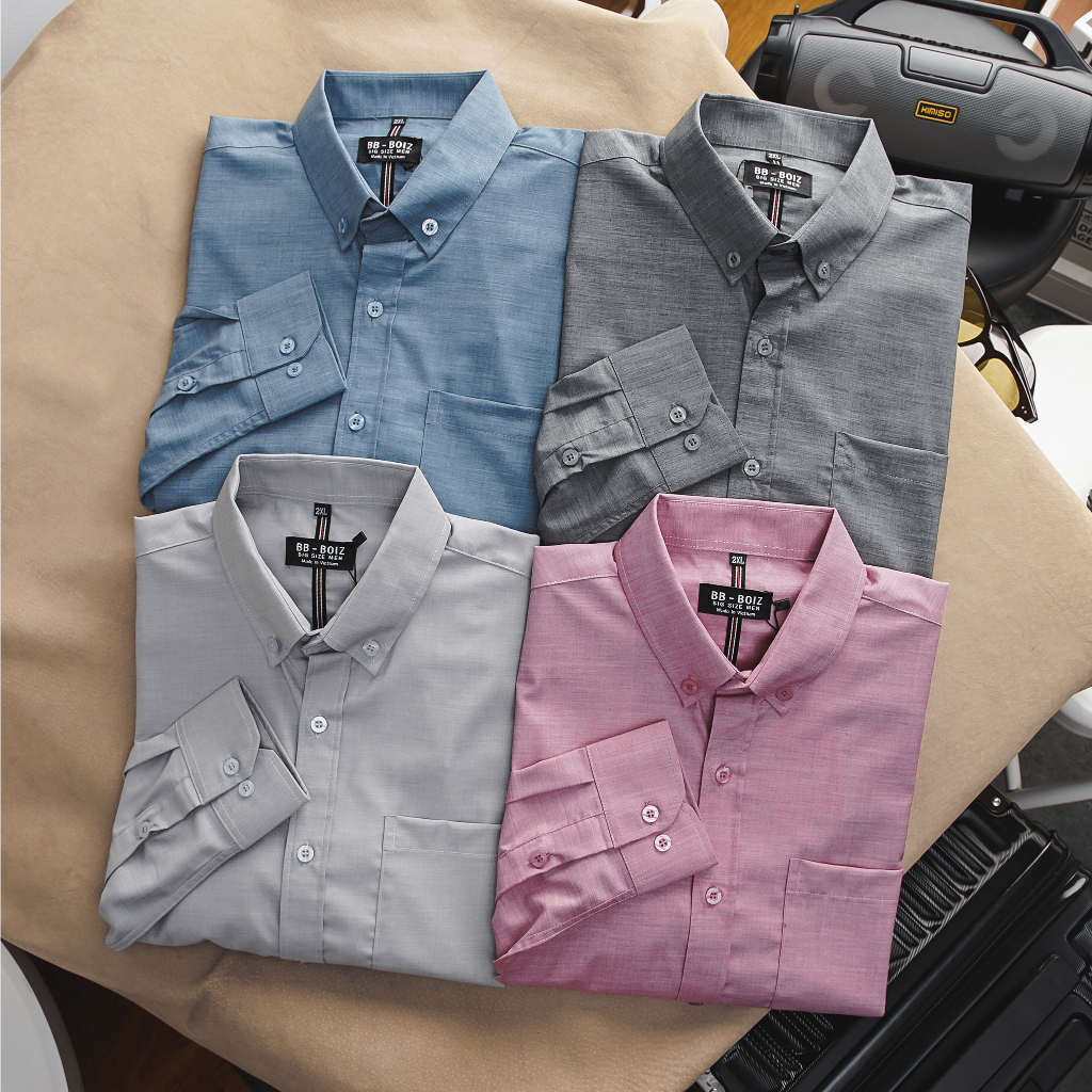 BIGSIZE - Áo Sơ mi nam BB - Boiz tay dài công sở nam cao cấp có túi form bigsize