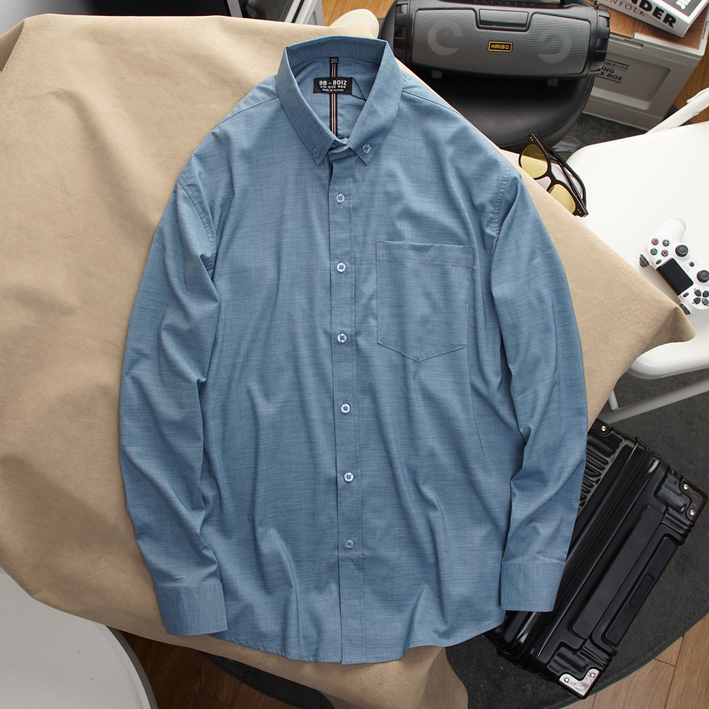 BIGSIZE - Áo Sơ mi nam BB - Boiz tay dài công sở nam cao cấp có túi form bigsize