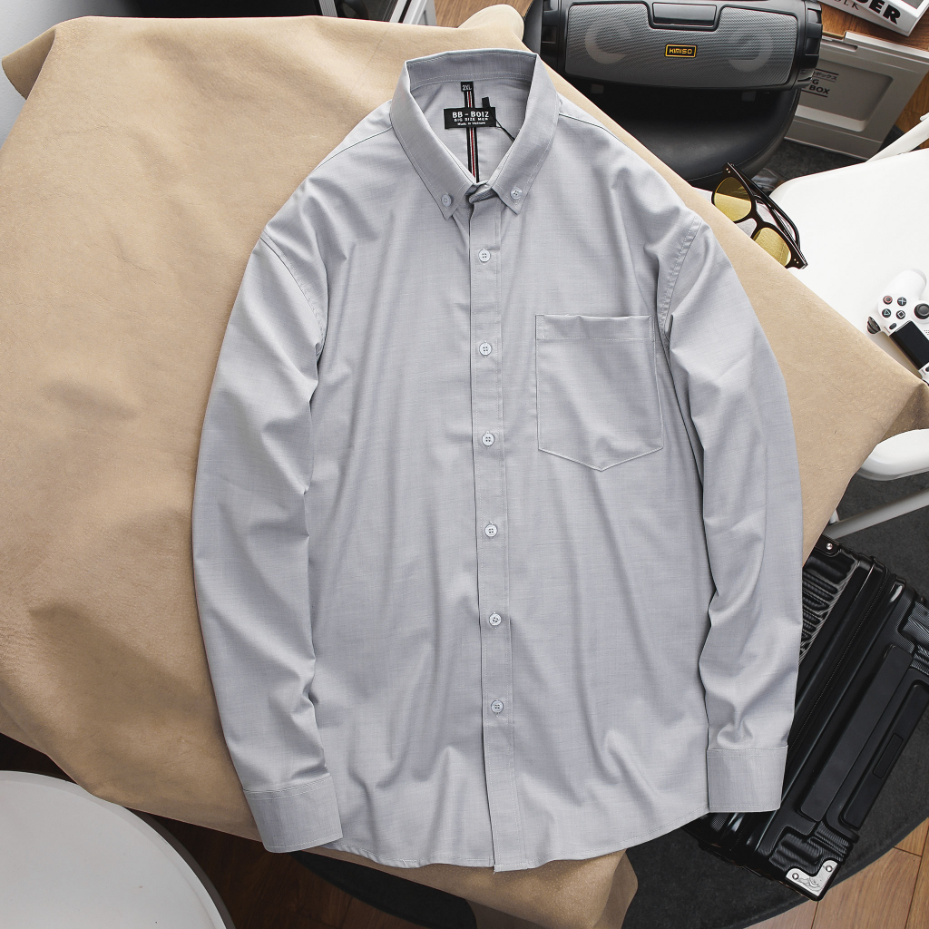 BIGSIZE - Áo Sơ mi nam BB - Boiz tay dài công sở nam cao cấp có túi form bigsize