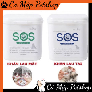 Khăn ướt lau mắt ố bẩn, Khăn lau tai cho chó mèo, Khăn lau mắt, Lau tai cho chó mèo SOS