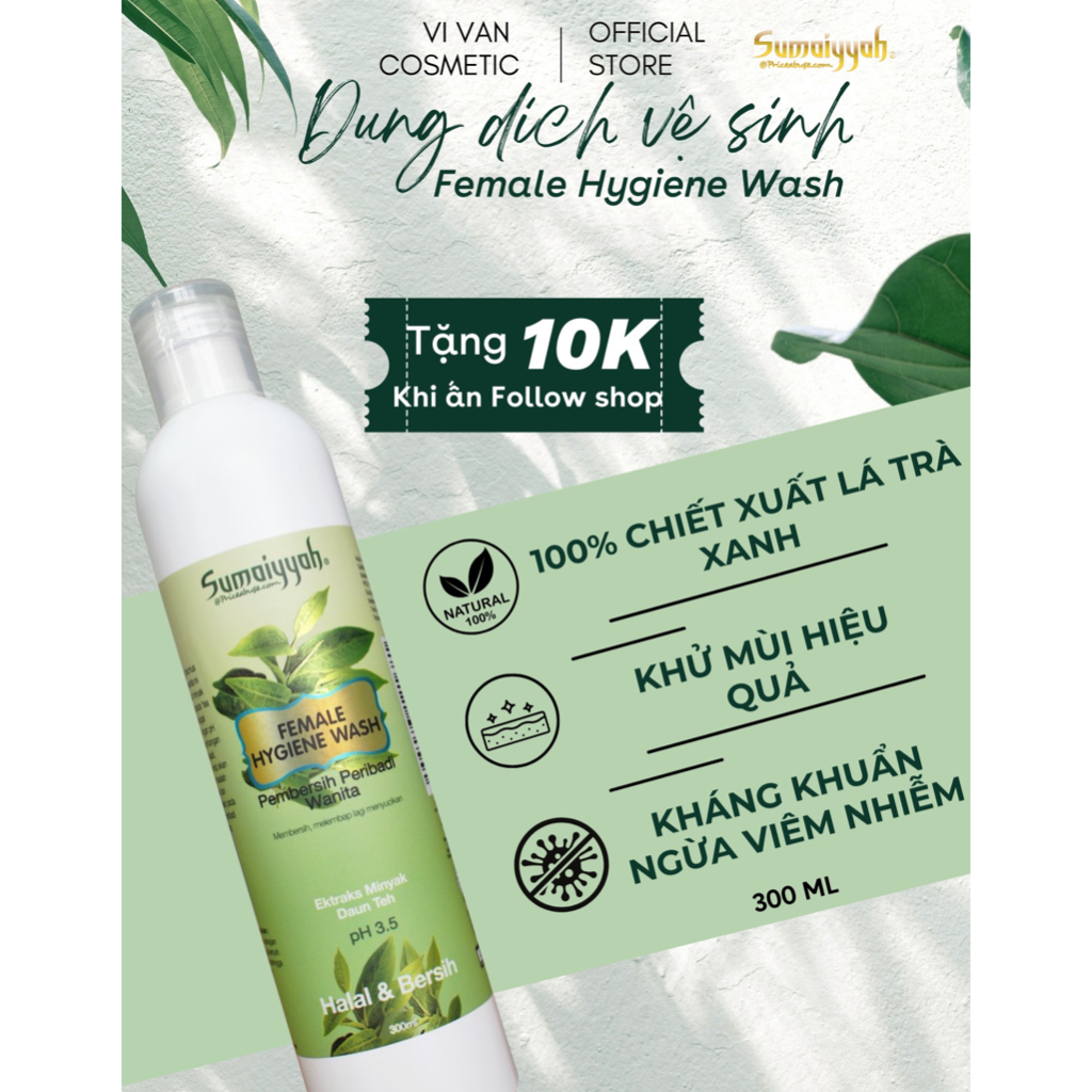 Dung Dịch Vệ Sinh Phụ Nữ SUMAIYYAH 300ML I Nước Vệ Sinh Hỗ Trợ Làm Sạch và Cân Bằng pH - ( Vivan _ Cosmetics )