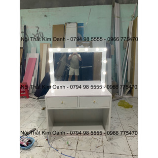 Bàn trang điểm nhựa đài loan đẹp sẵn đèn led - freeship