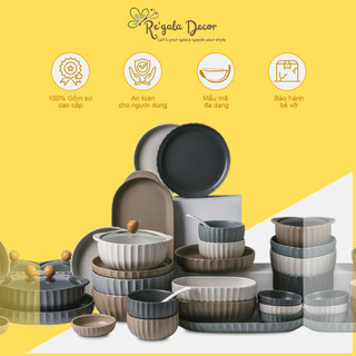 Bộ Bát Đĩa Re'gala Decor - Bộ Đồ Ăn Soc 3D Cao Cấp Phong Cách Bắc Âu Tạo Nên Trải Nghiệm Ẩm Thực Đầy Tinh Tế Và Sâu Lắng