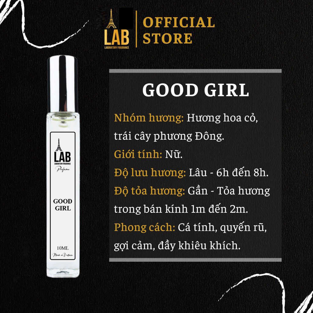 Tinh Dầu Nước Hoa Good Girl 10ml A'lOVE Lưu hương cả ngày - Dạng xịt / Dạng lăn