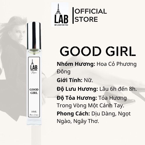 Tinh Dầu Nước Hoa Good Girl 10ml A'lOVE Lưu hương cả ngày - Dạng xịt / Dạng lăn