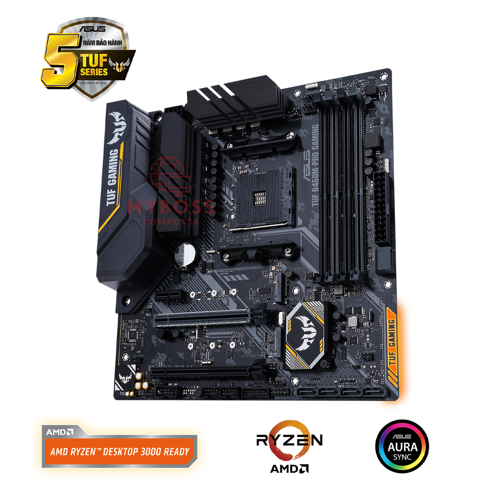 Mainboard ASUS TUF B450M-PRO GAMING Socket AM4, 4 khe Ram DDR4, M-ATX - FullBox - Chính Hãng BH 36 Tháng !!!