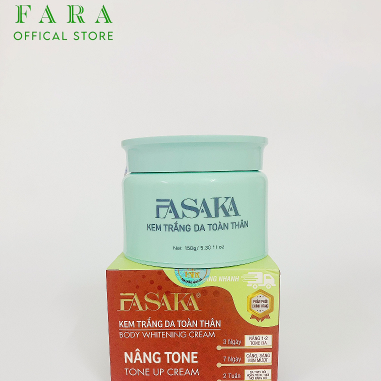 Combo Kem Cốt Dưỡng Trắng Da Body Fasaka 150g Và Kem Chống Nắng Fasaka SPF50/PA++++ 60ml