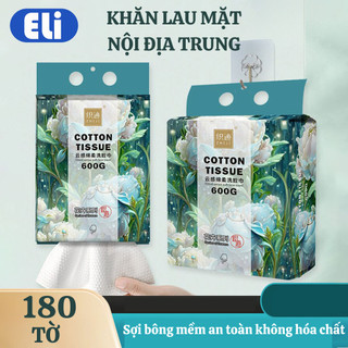 Túi khăn lau mặt dùng một lần ELI, khăn lau mặt giấy lau mặt khô dùng một lần tẩy trang 180 khăn