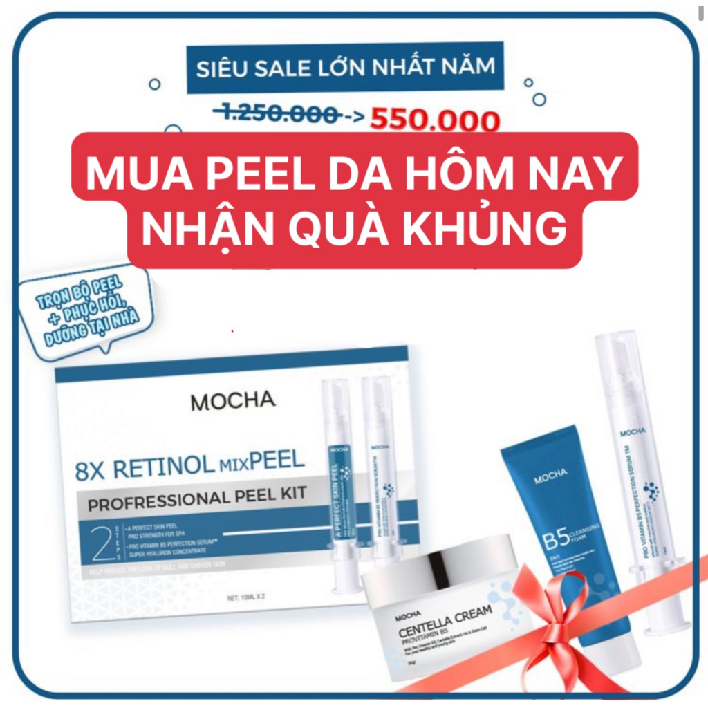 [ MUA 1 ĐƯỢC 4 ] Peel Da Vi Tảo Mix retinol mocha , Tái Tạo Da Sinh Học