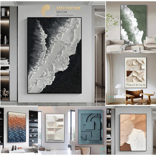60 x 90 - Tranh Đơn khổ Lớn Treo Tường Canvas Trắng Đen Wabi sabi Trừu Tượng Decor Trang Trí Phòng Ngủ Khách sạn- MELYHO