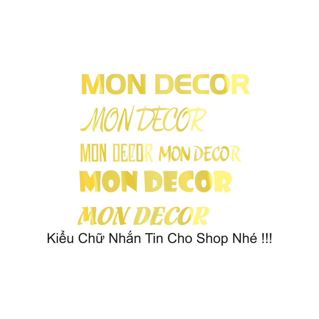 Chữ Alu Vàng Gương 20cm dán tường, trang trí bảng hiệu, biển quảng cáo decor - MON DECOR