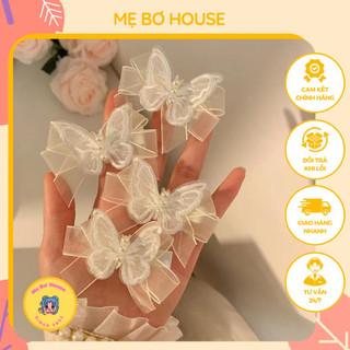 Kẹp tóc nơ ren tiểu thư phong cách vintage Hàn Quốc