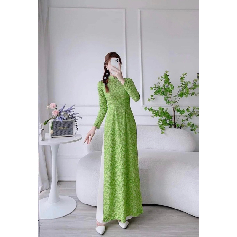 Áo dài Gấm hoa cao cấp đủ màu nhà MinhAnhFashion CÓ MAY SỐ ĐO