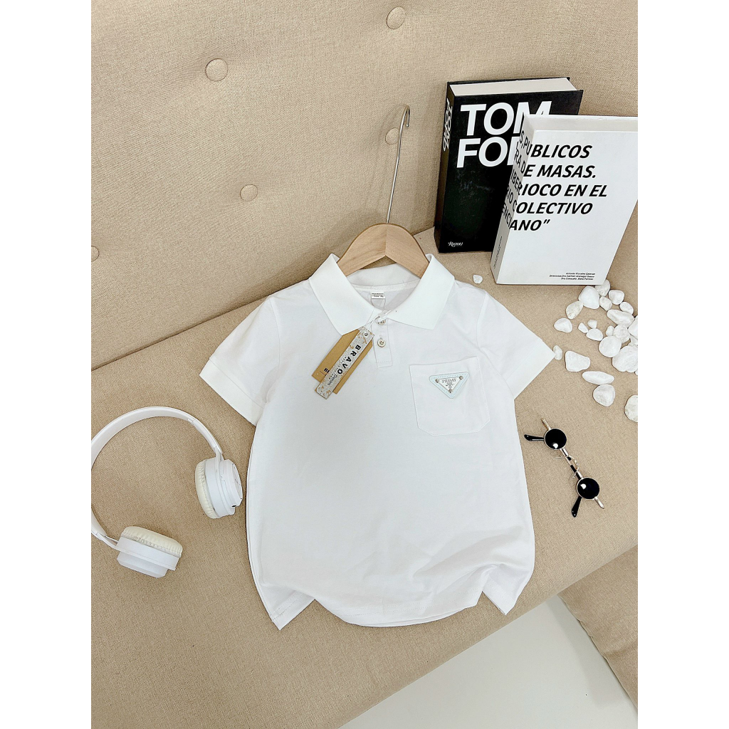 Áo cổ bẻ bé trai túi ngực xịn sò