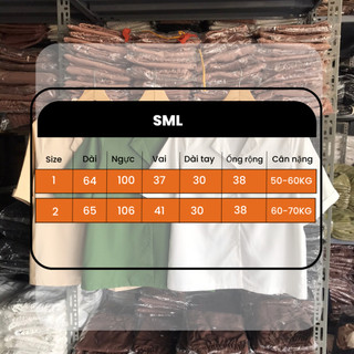 Áo thô sơ mi form rộng cổ vest SML