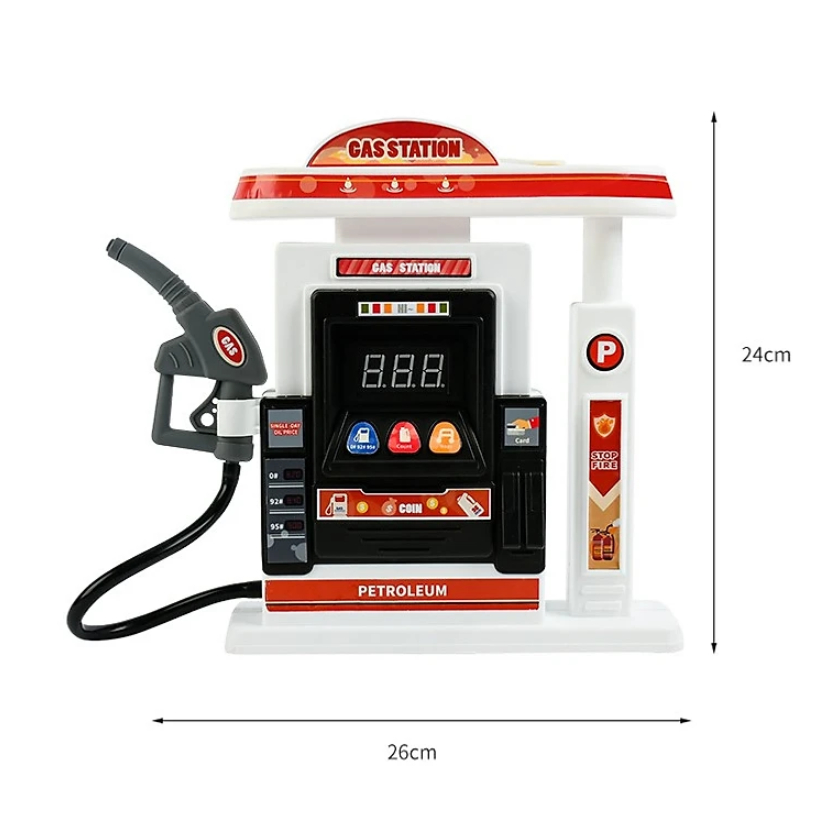 Xe ô tô đồ chơi trẻ em mô hình trạm xăng có đèn nhạc và khói cho bé, quà tặng sinh nhật cho bé