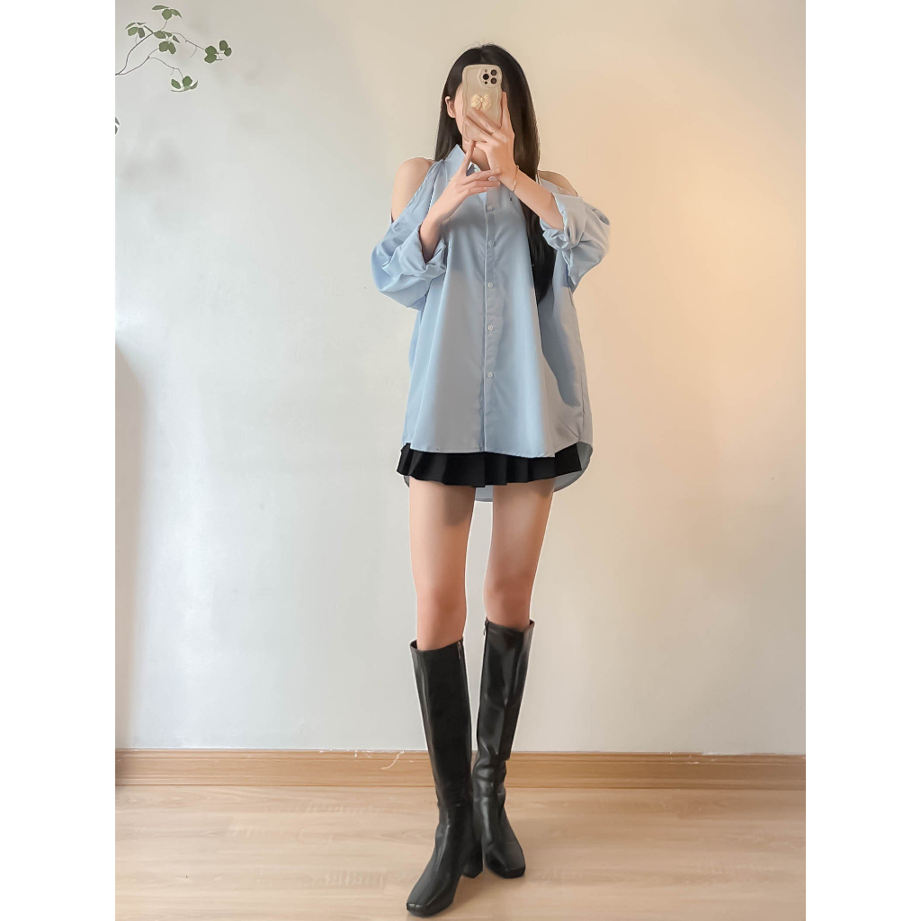 Áo sơ mi khoét vai dài tay - Retrostyle - Aokhoetvai3469_6K3