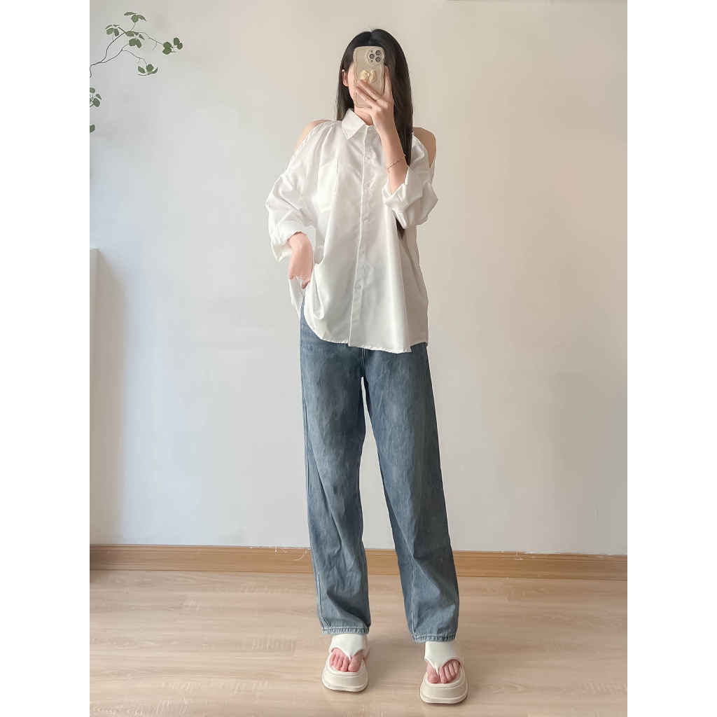 Áo sơ mi khoét vai dài tay - Retrostyle - Aokhoetvai3469_6K3