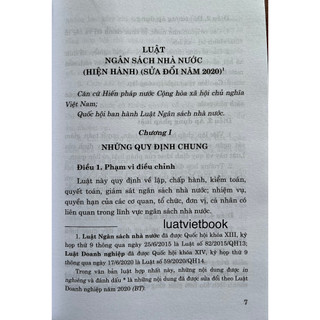 Sách- Luật Ngân Sách Nhà Nước (Hiện Hành) (Sửa Đổi Năm 2020)