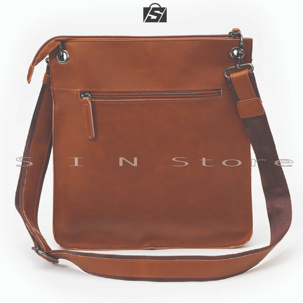 Túi Đeo Chéo Nam, Túi Messenger thanh lịch trẻ trung, Da PU, thiết kế tinh tế, Chứa ipad, sách bút tiện lợi SDC7
