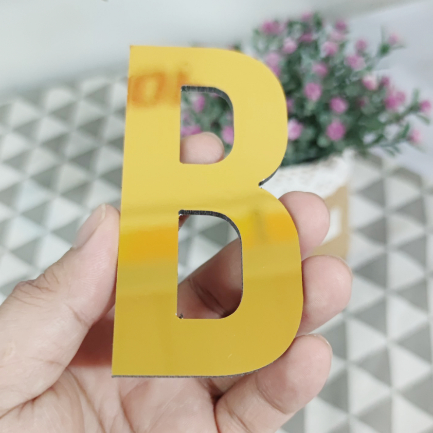 Chữ Alu Vàng Gương 30cm dán tường, trang trí bảng hiệu, biển quảng cáo decor - MON DECOR