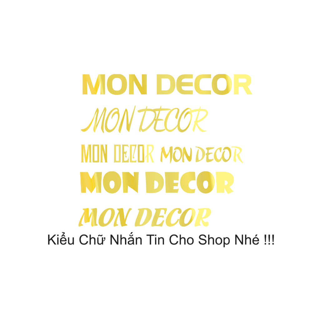 Chữ Alu Vàng Gương 30cm dán tường, trang trí bảng hiệu, biển quảng cáo decor - MON DECOR