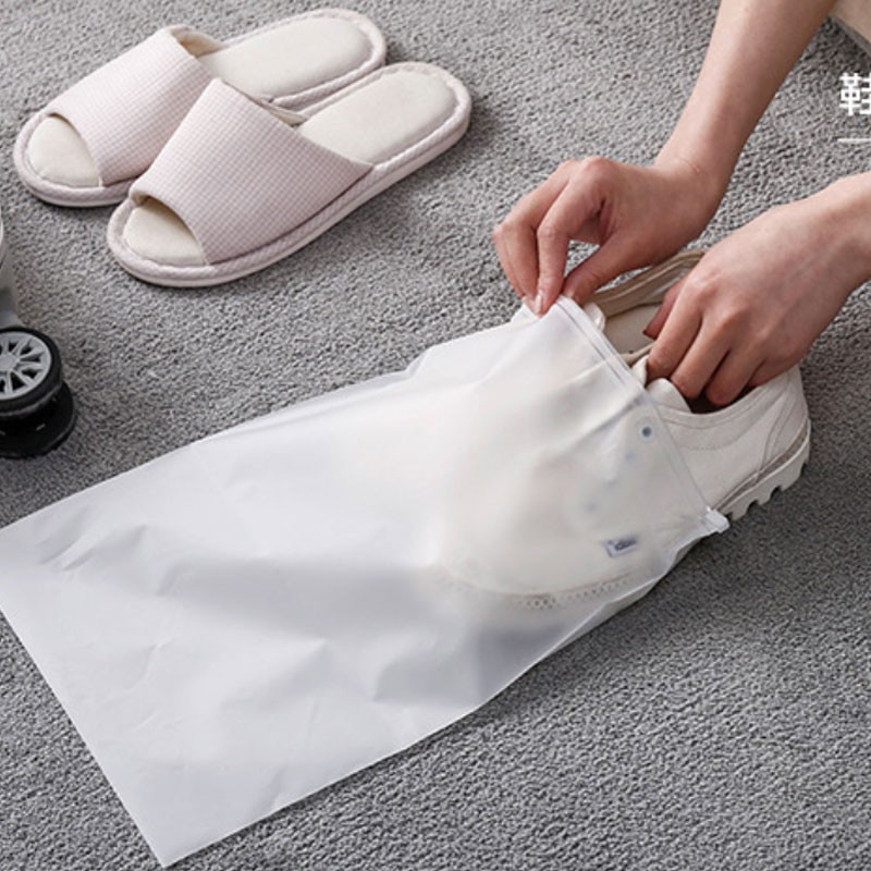 Túi Zip Lụa Mờ Túi Nhựa PE Trong Suốt Đựng Quần Áo Giày Dép Phụ Kiện Đồ Đạc Đa Năng Có Lỗ