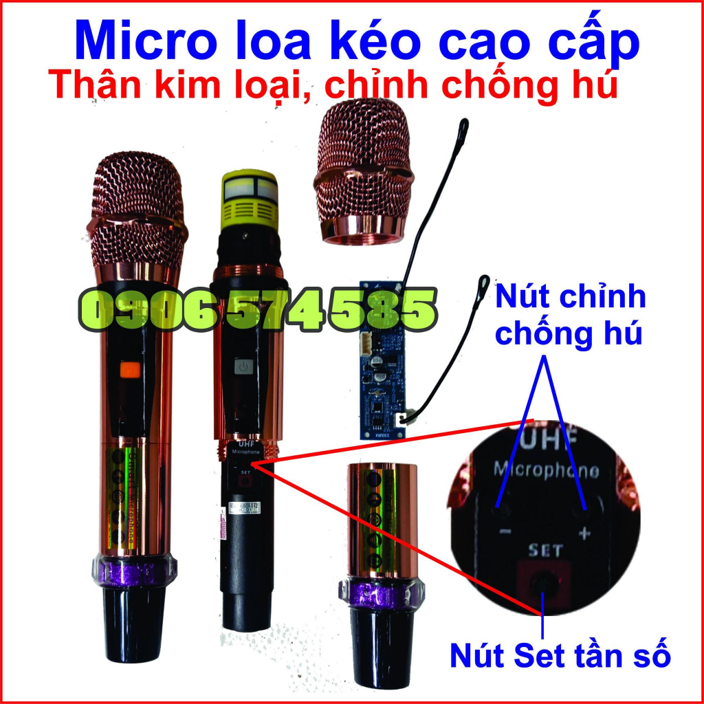 Loa kéo bình 4 tấc đôi nằm ngang có Reverb công suất cực khủng 2 bass 40, 2 treble, 2 trung tặng 2 micro không dây