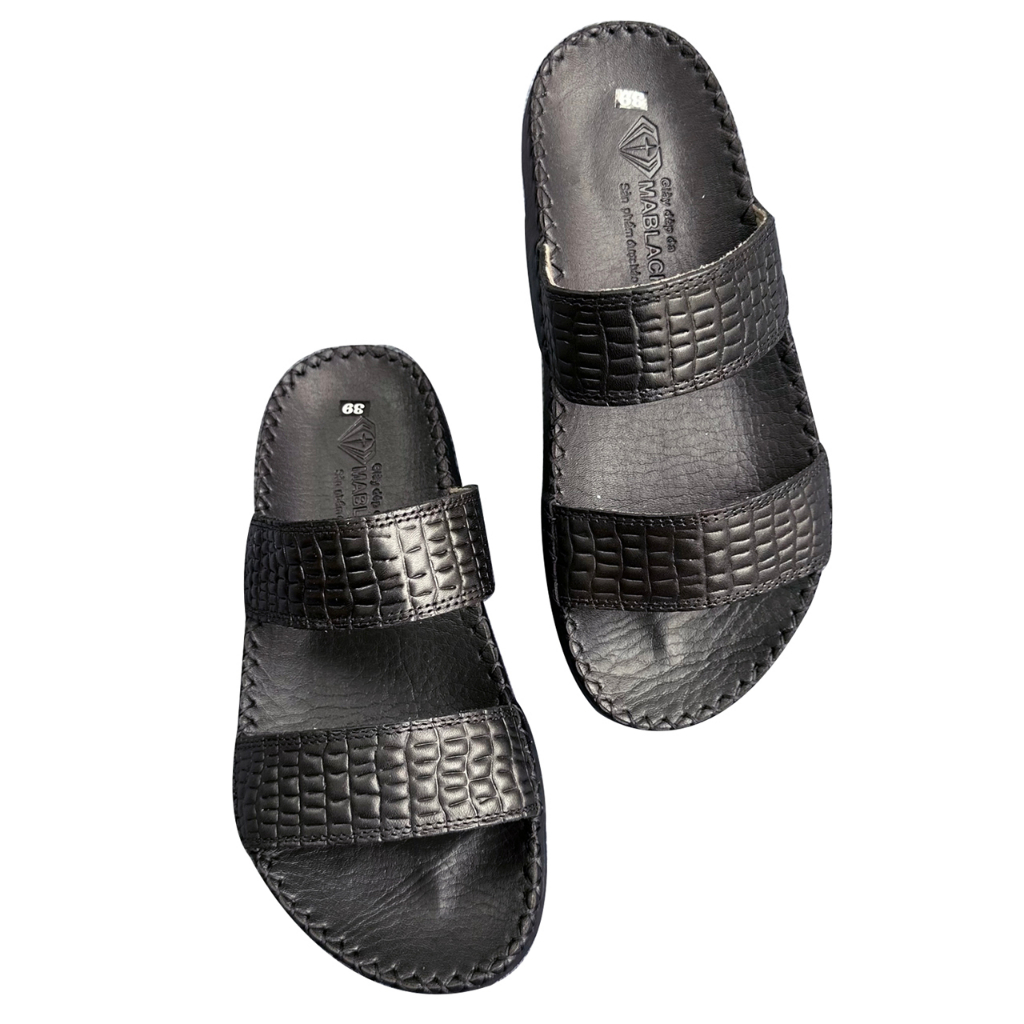 Dép da nam D85 chất liệu da bò kiểu dáng thời trang thanh lịch