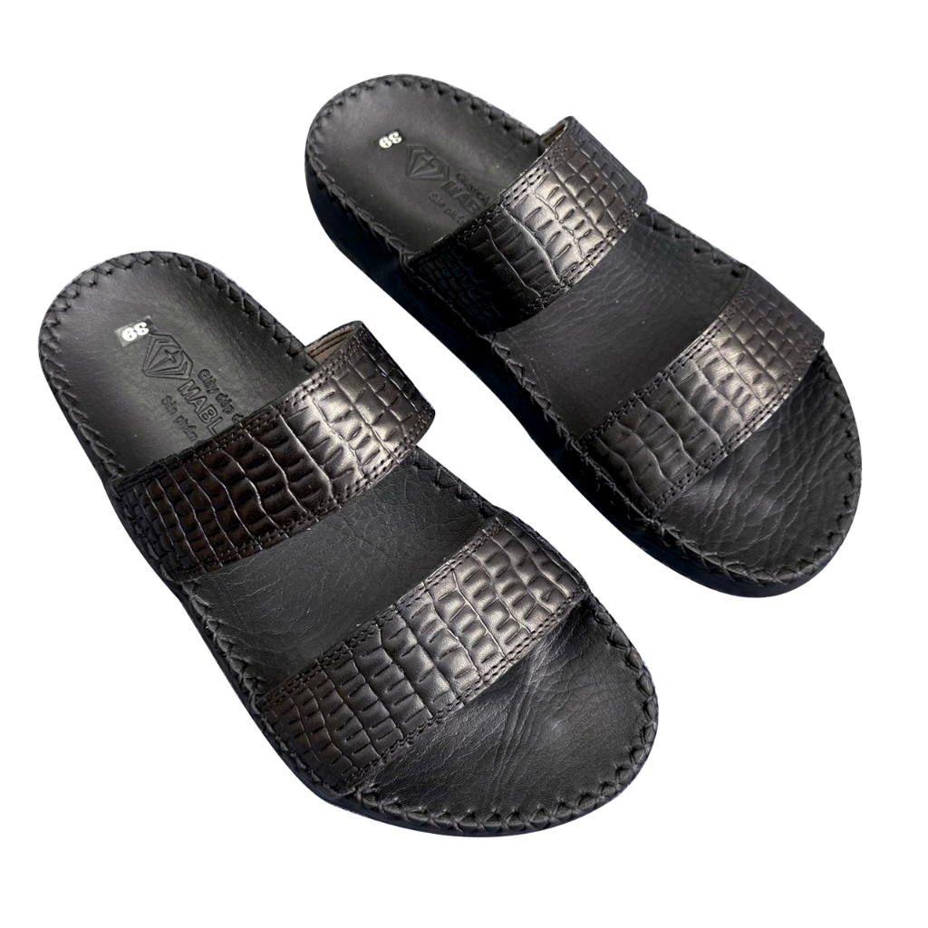 Dép da nam D85 chất liệu da bò kiểu dáng thời trang thanh lịch