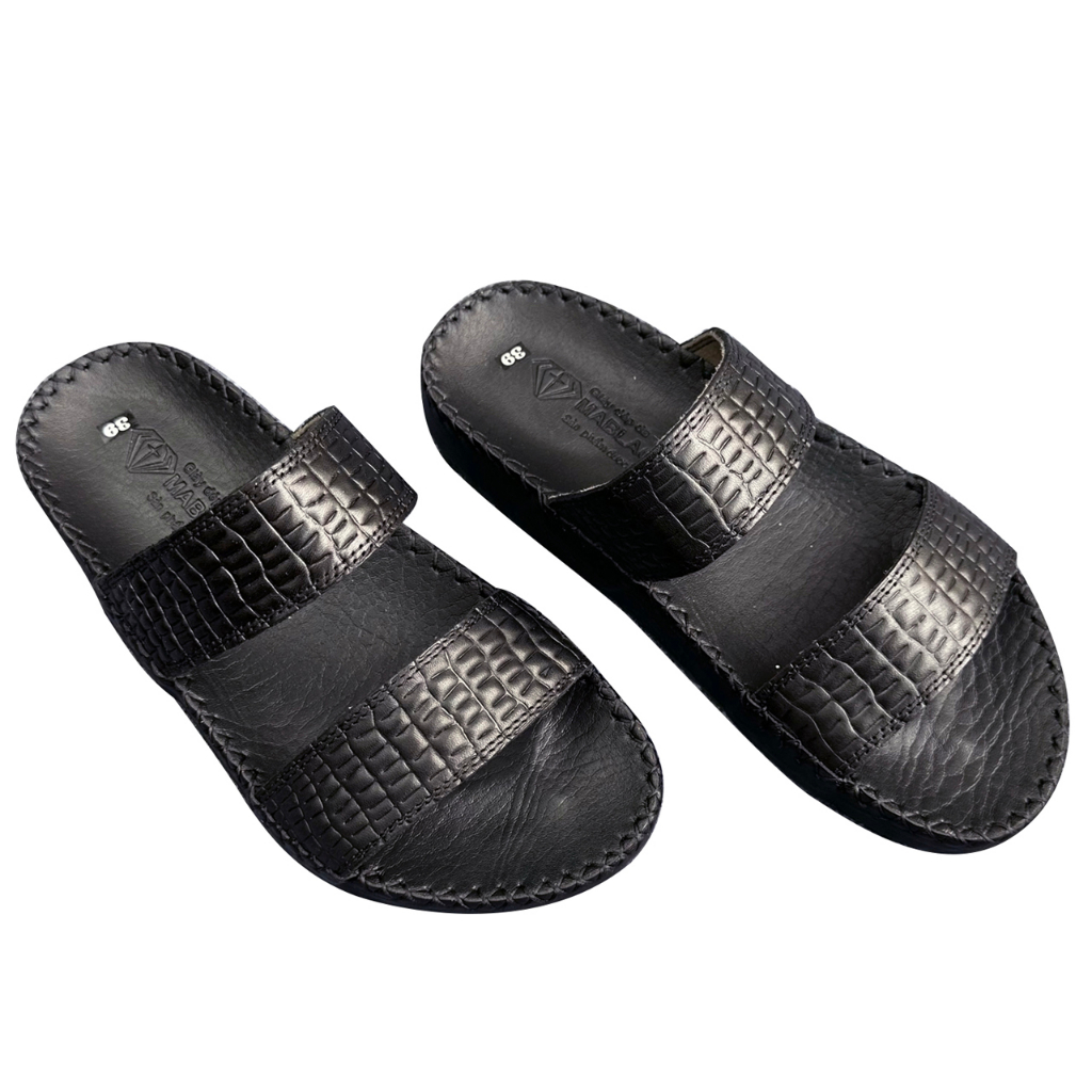 Dép da nam D85 chất liệu da bò kiểu dáng thời trang thanh lịch