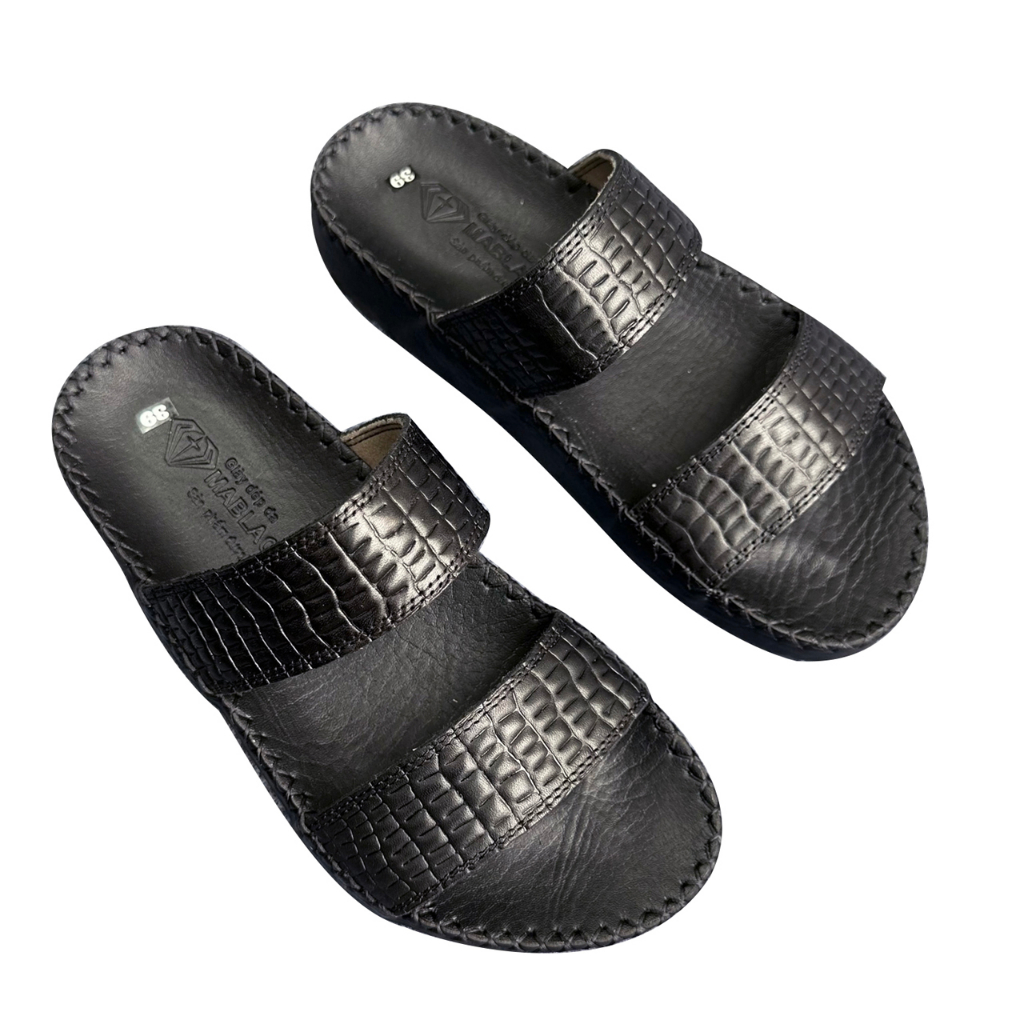 Dép da nam D85 chất liệu da bò kiểu dáng thời trang thanh lịch