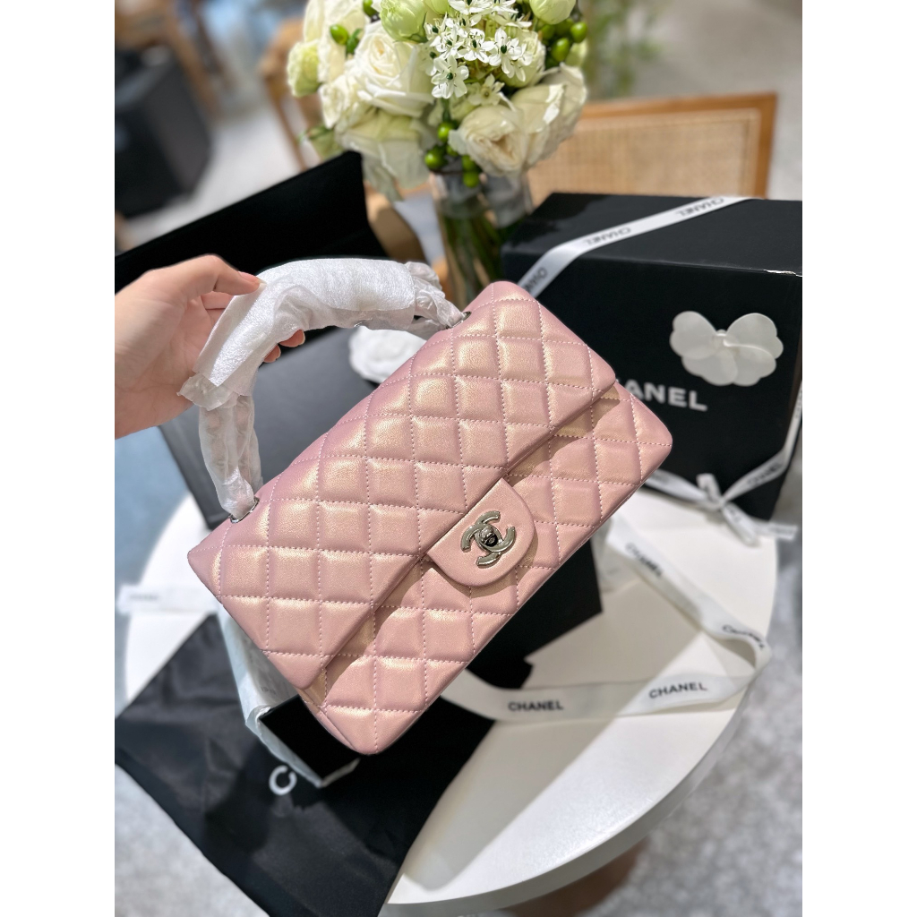 Túi Xách Cha.neo  Size 25,5cm Màu Hồng