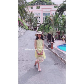 Váy ren hoa vàng H&M