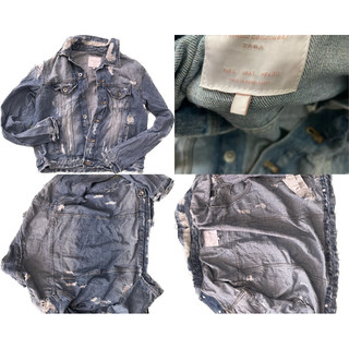 Áo khoác denim jean kaki 2hand