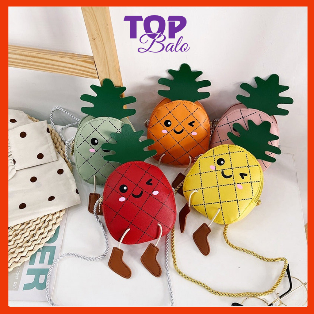 Túi đeo chéo, túi đeo vai nhỏ đẹp họa tiết hình trái dứa ngộ nghĩnh đáng yêu dành cho bé gái