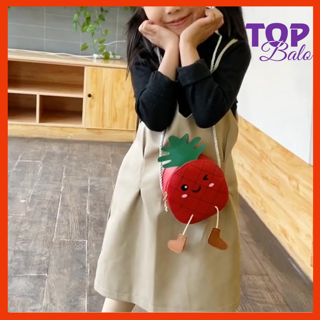Túi đeo chéo, túi đeo vai nhỏ đẹp họa tiết hình trái dứa ngộ nghĩnh đáng yêu dành cho bé gái