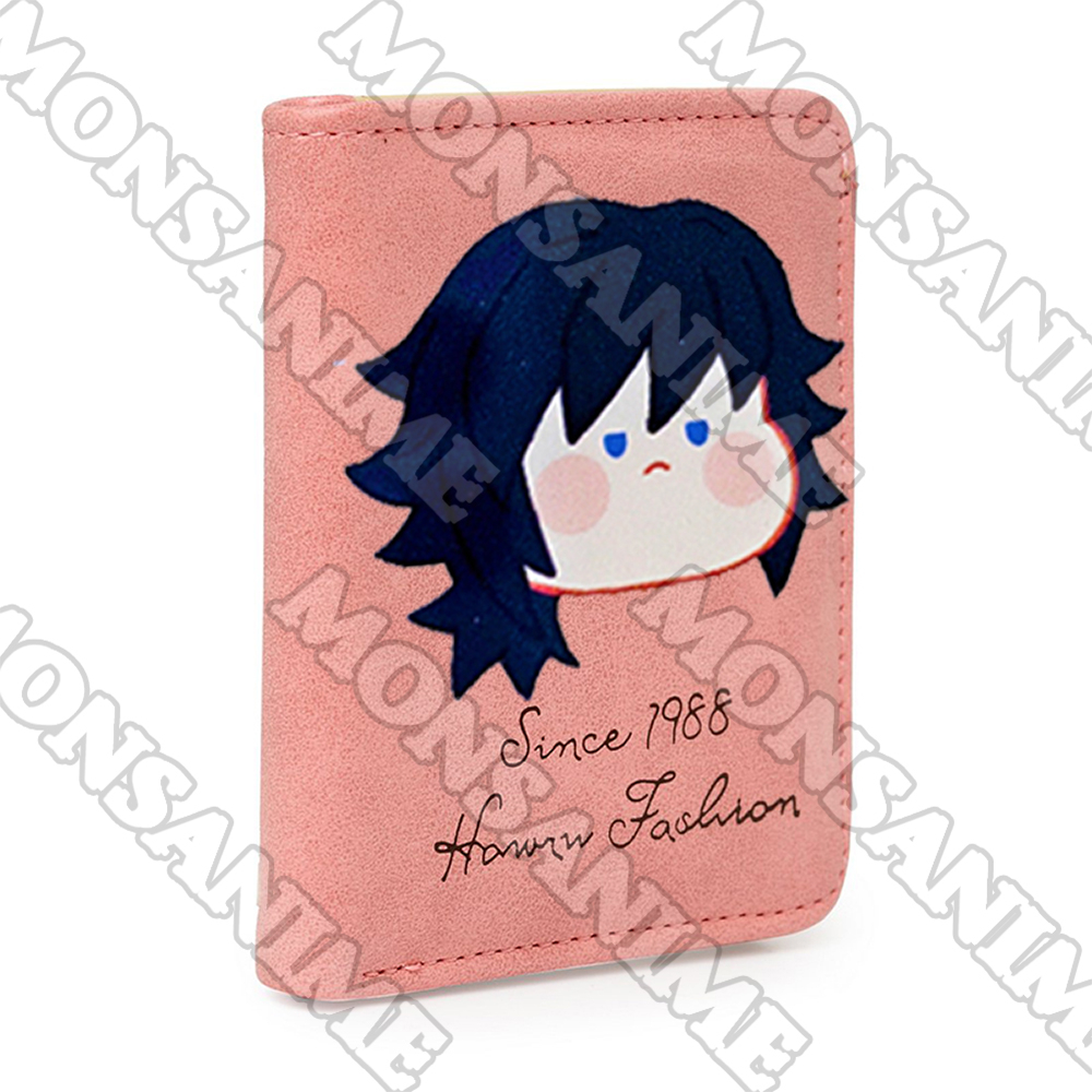 Ví da cầm tay nam nữ KIMETSU NO YAIBA Thanh gươm diệt quỷ ver FACE CHIBI in hình anime xinh xắn tiện lợi anime