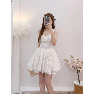 Đầm 2 Dây Tiểu Thư Dáng Xòe Bồng Phối Viền Ren Siêu Xinh V5021 - Lolla Fashion